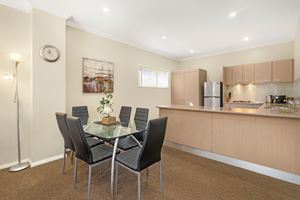 The Dining Area of a 2 Bedroom Townhouse Apartment at Birmingham Gardens Townhouses.