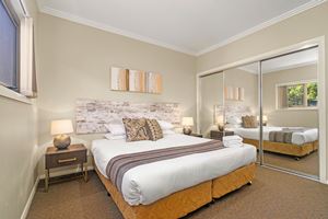 The Main Bedroom of a 2 Bedroom Townhouse Apartment at Birmingham Gardens Townhouses.