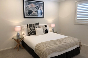 The Master Bedroom of a 3 Bedroom Townhouse Apartment at Adamstown Townhouses.
