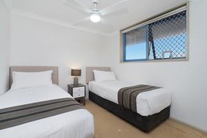 The Third Bedroom of Sandbar Apartment can be configured as a King Bed or 2 Single Beds.